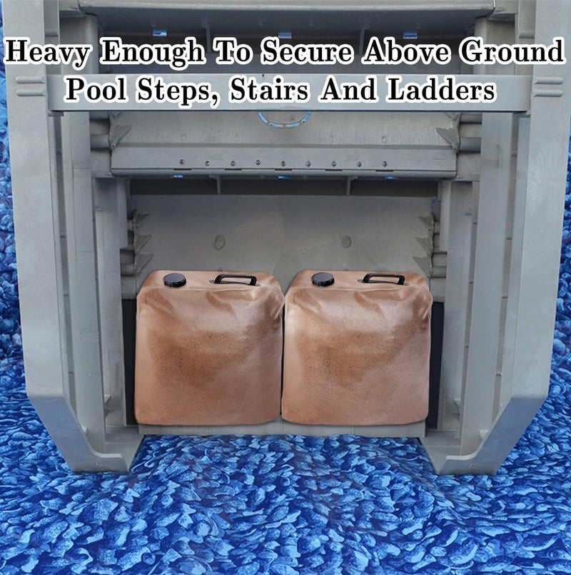 LFUTARI 4 Pcs Pool Ladder Weights, 50 LB Universal Pool Steps Weight SandBag, Plastic Fillable Anchor Bag Container Pool Stair Weights for Above Ground Swimming Pool Entry System(Without Sand) - Image 5